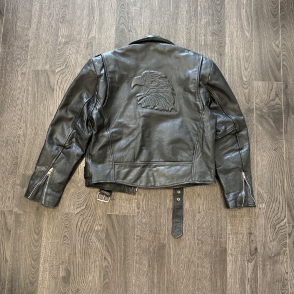 Wilsons Leather Eagle Embossed American Motorcycle Jacket